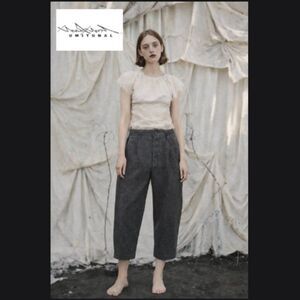 Umit Unal Pants Gray Wool Drop Crotch Trousers Slouchy Cropped Avant Garde Sz XL